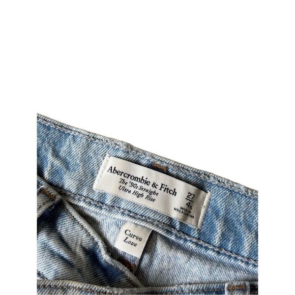 NEW Abercrombie & Fitch Curve Love The 90s Straight Ultra High Rise Jeans size 2 - Picture 5 of 9
